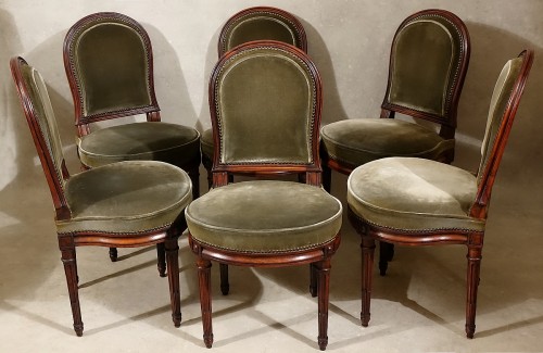 Six chaises en acajou massif par Georges Jacob - Antiquités Philippe Glédel