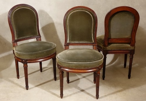 XVIIIe siècle - Six chaises en acajou massif par Georges Jacob