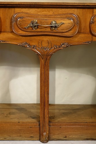 Très large console desserte Art nouveau - Antiquités Philippe Glédel