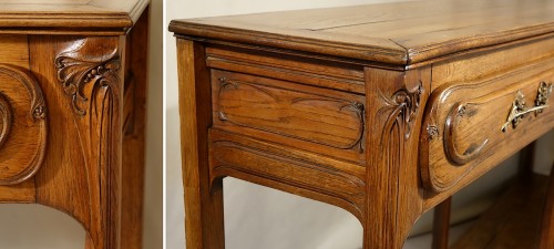 Art nouveau - Très large console desserte Art nouveau