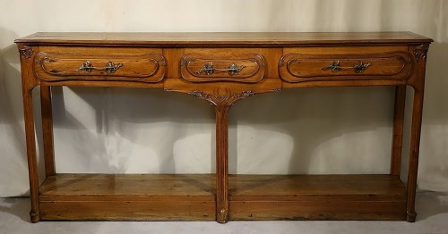 Antiquités - Très large console desserte Art nouveau
