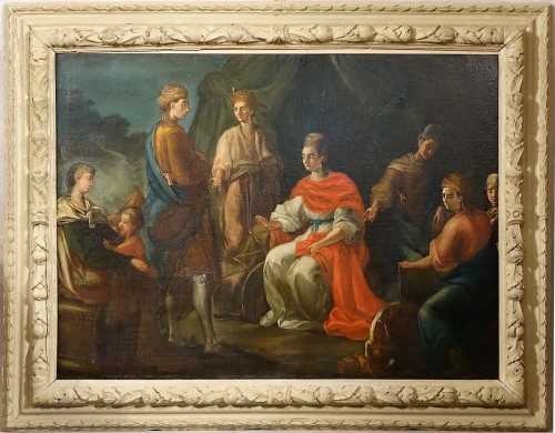 Tableaux et dessins Tableaux XVIIe siècle - Paire de grands tableaux - Salomon et Saba. Italie XVIIe