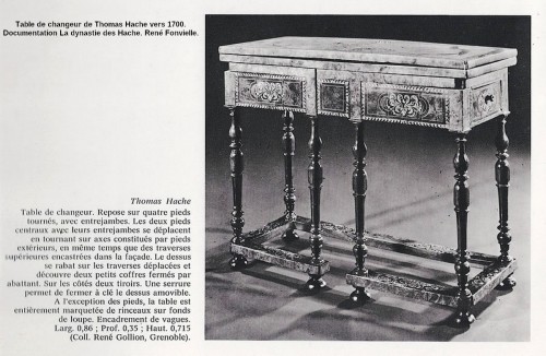 Antiquités - Table de changeur suisse - Canton des Grisons XVIIe.