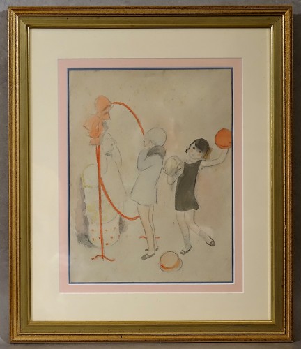 Dessin aquarellé des années 30 par Marcel Vertès