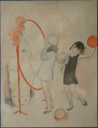 Dessin aquarellé des années 30 par Marcel Vertès - Tableaux et dessins Style Années 50-60