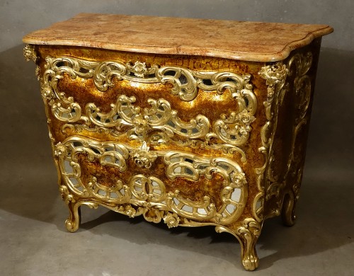 Antiquités - Deux commodes d'apparat siciliennes "aux cent miroirs"