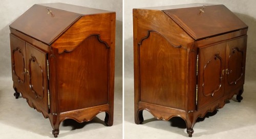 Louis XV - Scriban nantais en acajou massif