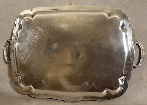 Napoléon III - Grand plateau en métal argenté Christofle