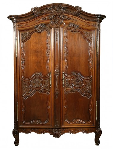 Armoire de port en acajou massif - Normandie XVIIIe