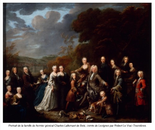 Antiquités - Portrait de famille dans un salon - Suiveur de Le Vrac-Tournières