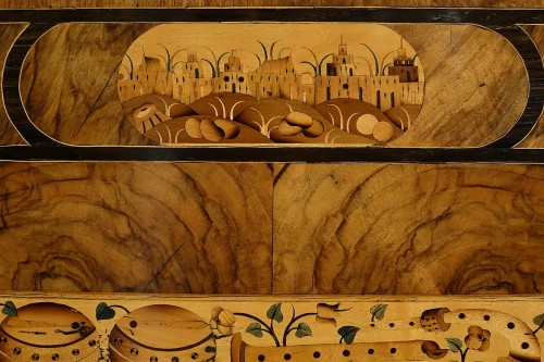Table Louis XIV en marqueterie dans le style d'Augsbourg - Innsbruck XVIIe - Louis XIV