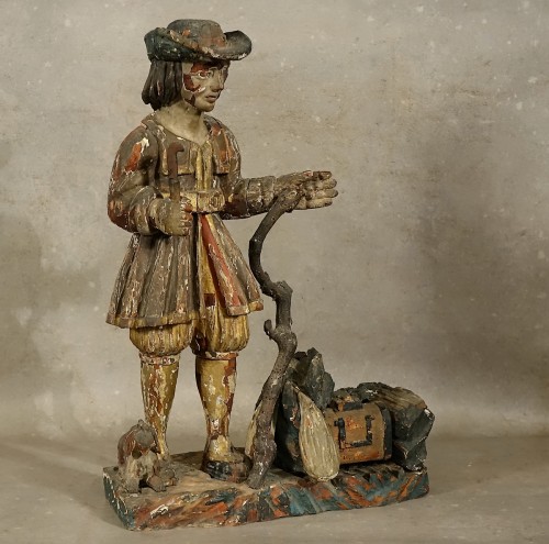 Saint Verny patron des vignerons - Auvergne XVIIe - Sculpture Style 