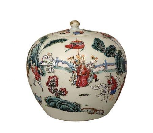 Pot à gingembre en porcelaine de Chine - Epoque Qing