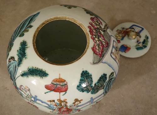 Pot à gingembre en porcelaine de Chine - Epoque Qing - 