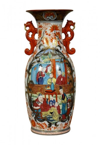 Vase aux dragons en porcelaine de Bayeux