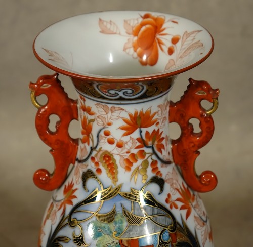 Vase aux dragons en porcelaine de Bayeux - Restauration - Charles X