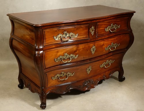 Louis XV - Commode en S en acajou massif - Bordeaux XVIIIe