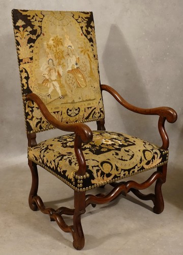 Sièges Fauteuil & Bergère - Paire de fauteuils Louis XIII "os de mouton"