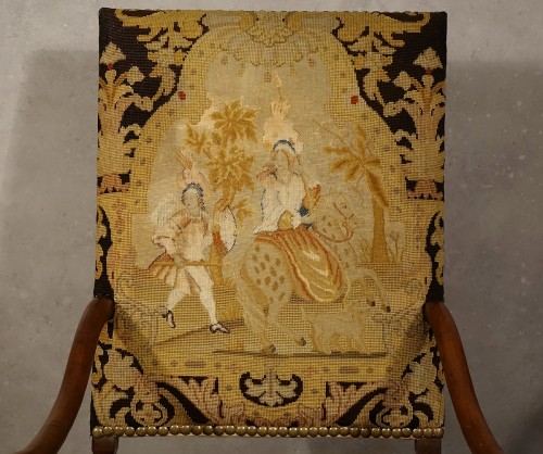 XVIIe siècle - Paire de fauteuils Louis XIII "os de mouton"
