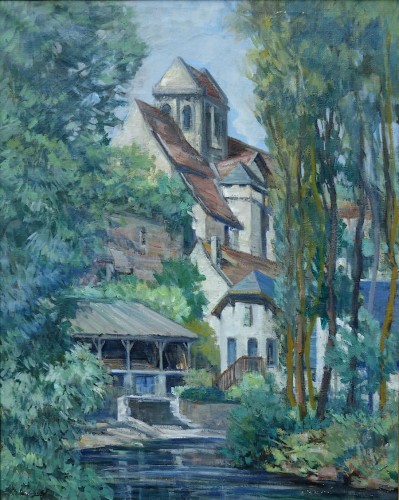 Henri Hourtal (1877-1944) - Paysage au lavoir (La Roche-Posais) - Tableaux et dessins Style 