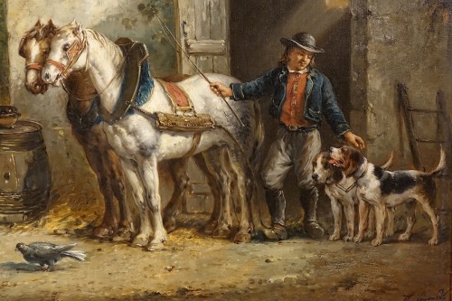 Tableaux et dessins Tableaux XIXe siècle - Grand Valet breton - A. Léonard