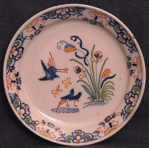 A late 18thC. Lille faience plate