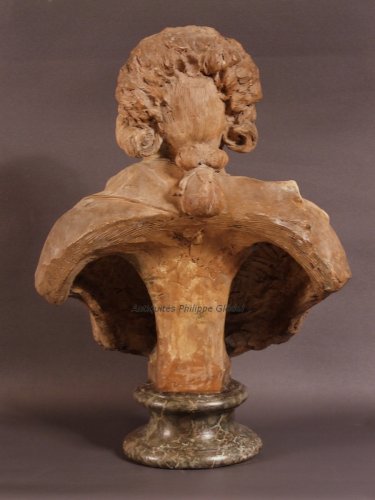 Buste en terre cuite signé Monot daté 1784 - Antiquités Philippe Glédel