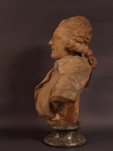 Buste en terre cuite signé Monot daté 1784 - Louis XVI