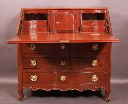 Commode scribanne nantaise en acajou massif - Mobilier Style Louis XV