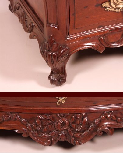 Antiquités - 18th century speckled Cuban mahogany Commode &quot;scribanne&quot;, Bordeaux France