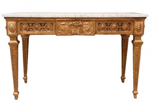 Table en console en bois doré attribuée à Pierre Pillot - Provence XVIIIe