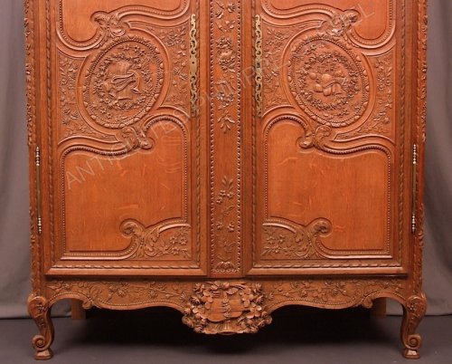 Armoire de mariage fécampoise - Antiquités Philippe Glédel