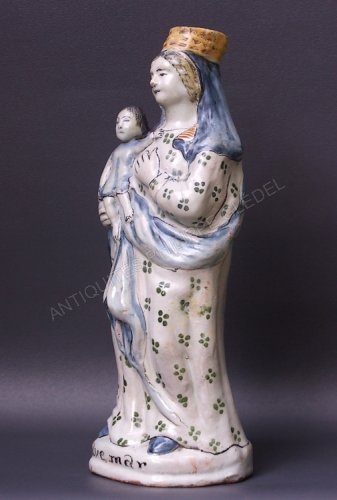 Vierge d'accouchée en faïence de Rennes - Céramiques, Porcelaines Style Louis XVI
