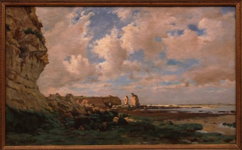 Falaises de Normandie par Pierre-Jules Geneste (1826-1889) - Tableaux et dessins Style 