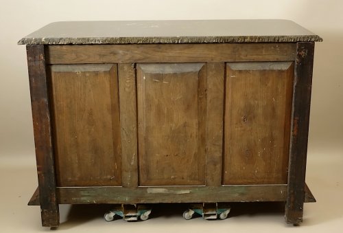 Antiquités - Buffet bas de port en acajou massif - Boulogne XVIIIe siècle