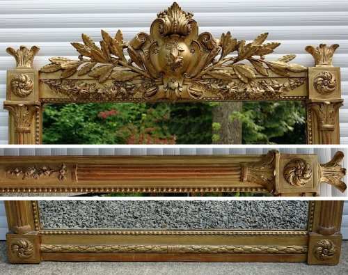 French Louis XVI style overmantle mirror - Mirrors, Trumeau Style Napoléon III