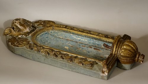 Petit oratoire de retable breton en bois doré et laqué - XVIIe - Art sacré, objets religieux Style Louis XIII