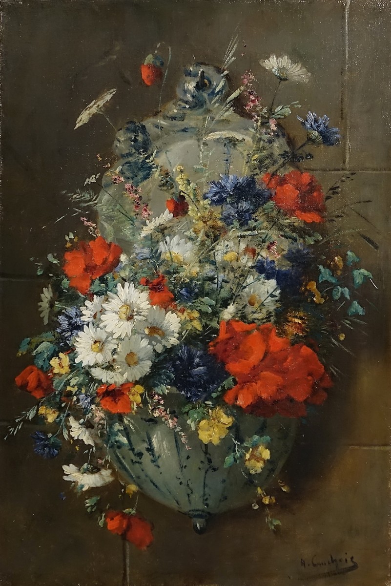 Bouquet de fleurs des champs - E. H. Cauchois (1850 - 1911) - XIXe siècle -  N.64624