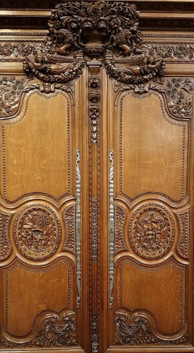 Armoire de mariage normande "aux personnages" - Bayeux XIXe siècle - Mobilier Style 