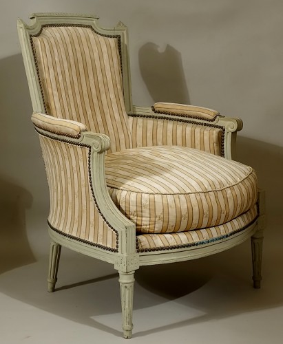 Sièges Fauteuil & Bergère - Paire de larges bergères - Paris - Époque Louis XVI