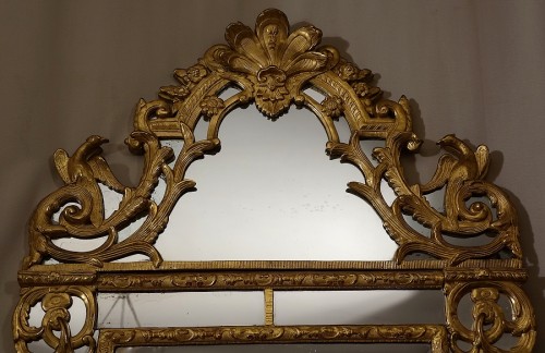 Grand miroir Régence à parcloses XVIIIe - Miroirs, Trumeaux Style Régence