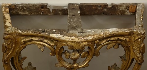 Console en bois doré d'époque Louis XV - Louis XV