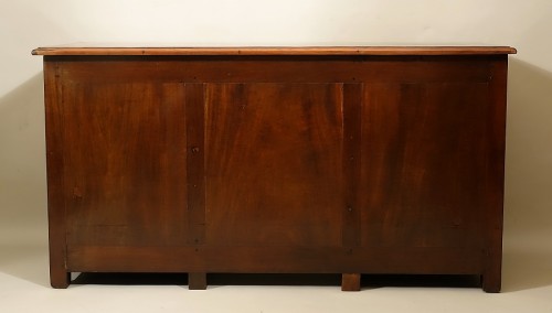 XVIIIe siècle - Bureau plat à caissons en acajou massif - Saint-Malo XVIIIe