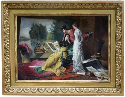 Intimate scene  - French school of the late 19th century