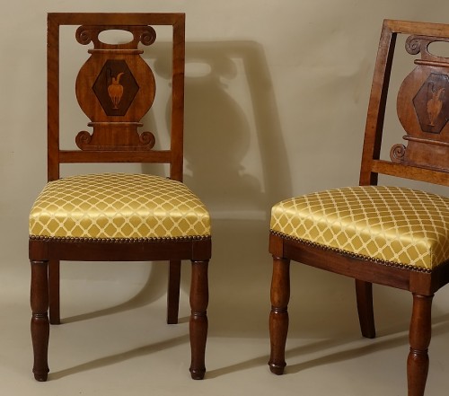 Paire de chaises à l'étrusque en acajou - Sièges Style Directoire