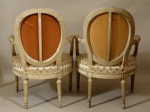 Paires de fauteuils "en cabriolet" par Georges Jacob - Antiquités Philippe Glédel
