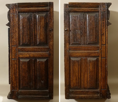 Petite armoire murale de sacristie d'époque Première Renaissance - Antiquités Philippe Glédel