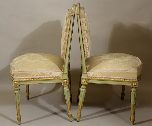XVIIIe siècle - Six chaises à la Reine par JBC Sené avec marques d'inventaire du Mobilier National