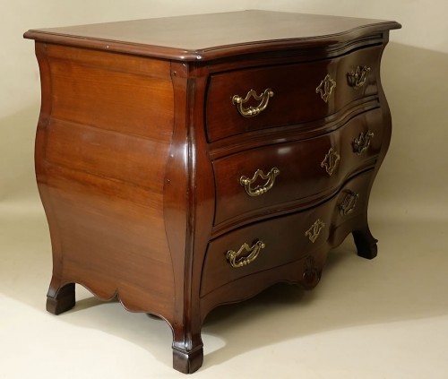 Commode en acajou massif - Saint-Malo XVIIIe siècle - Antiquités Philippe Glédel