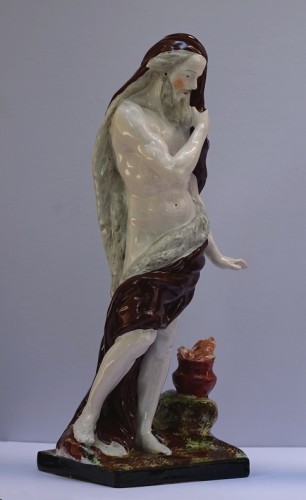 Céramiques, Porcelaines  - L'hiver - Statuette en faïence de Saint-Clément XVIIIe
